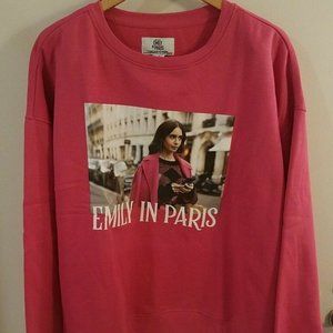 Netflix Emily in Paris Lily Collins Pink Sweatshirt Women's 2XL New